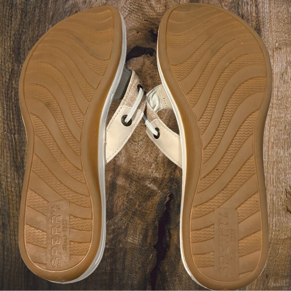 Sperry Top-Sider Beige Canvas Flip‎ Flop Sandals Women’s 8 - Picture 5 of 5